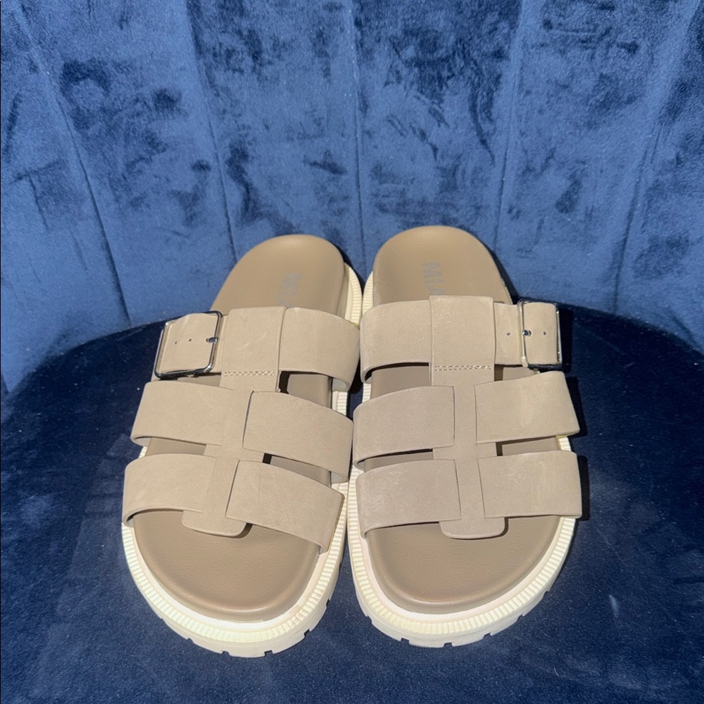 Women’s MIA Geni Taupe/Grey Fisherman Strappy Sandals Size 8 - Picture 2 of 6